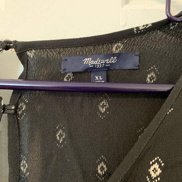 Madewell Black & White Patterned Romper - Picture 2 of 3